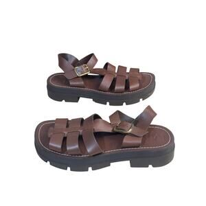 Mango brown fisherman sandals size 38 euro in great condtion.